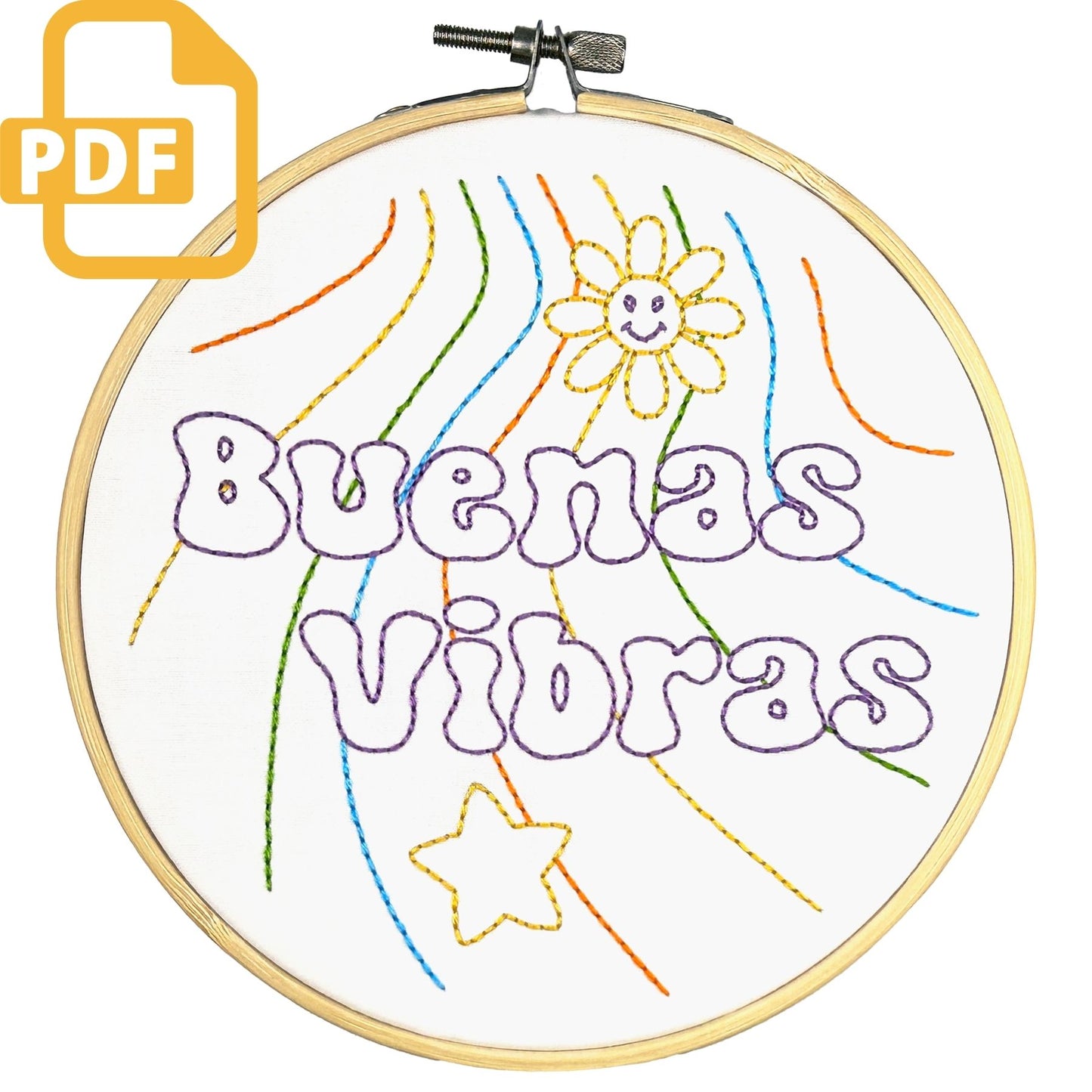 Buenas Vibras Beginner Digital Embroidery Pattern