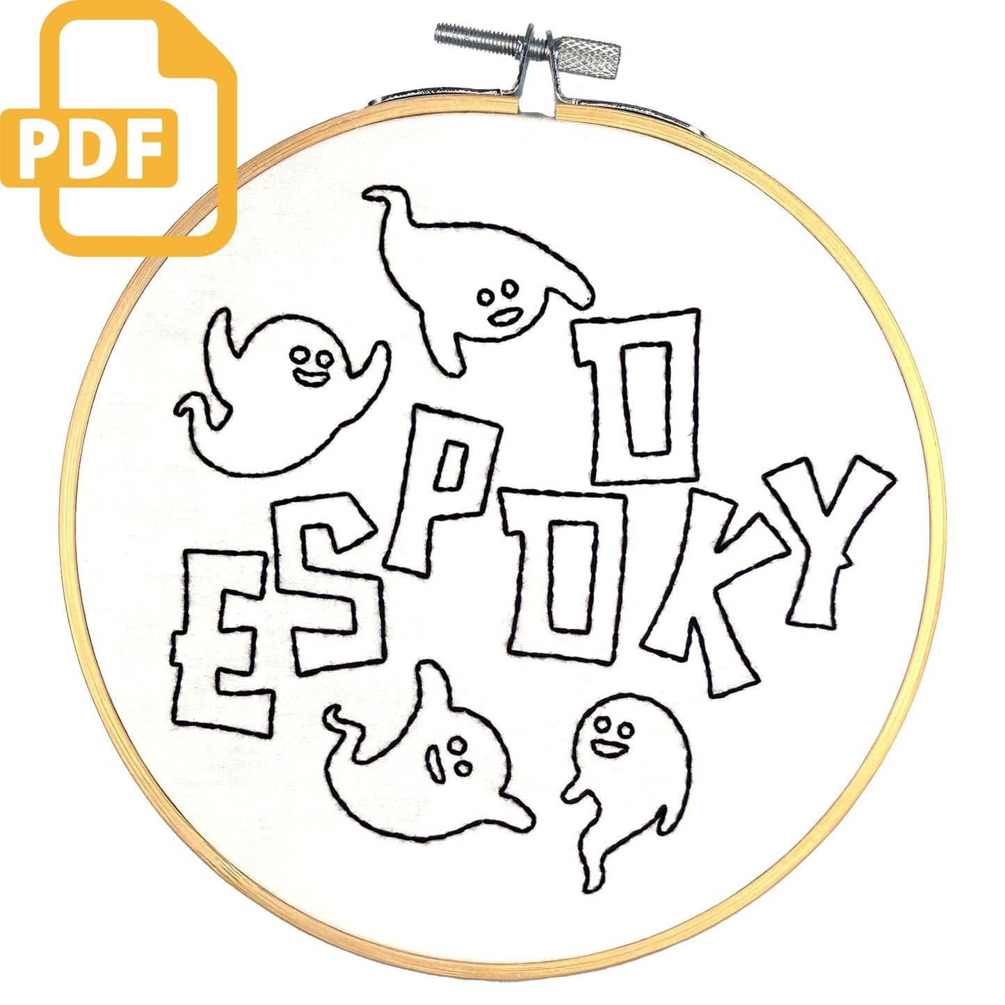 Espooky Ghosts Beginner Digital Embroidery Pattern