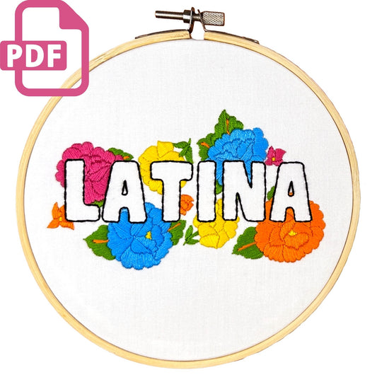 Latina with Flowers Intermediate Digital Embroidery Pattern