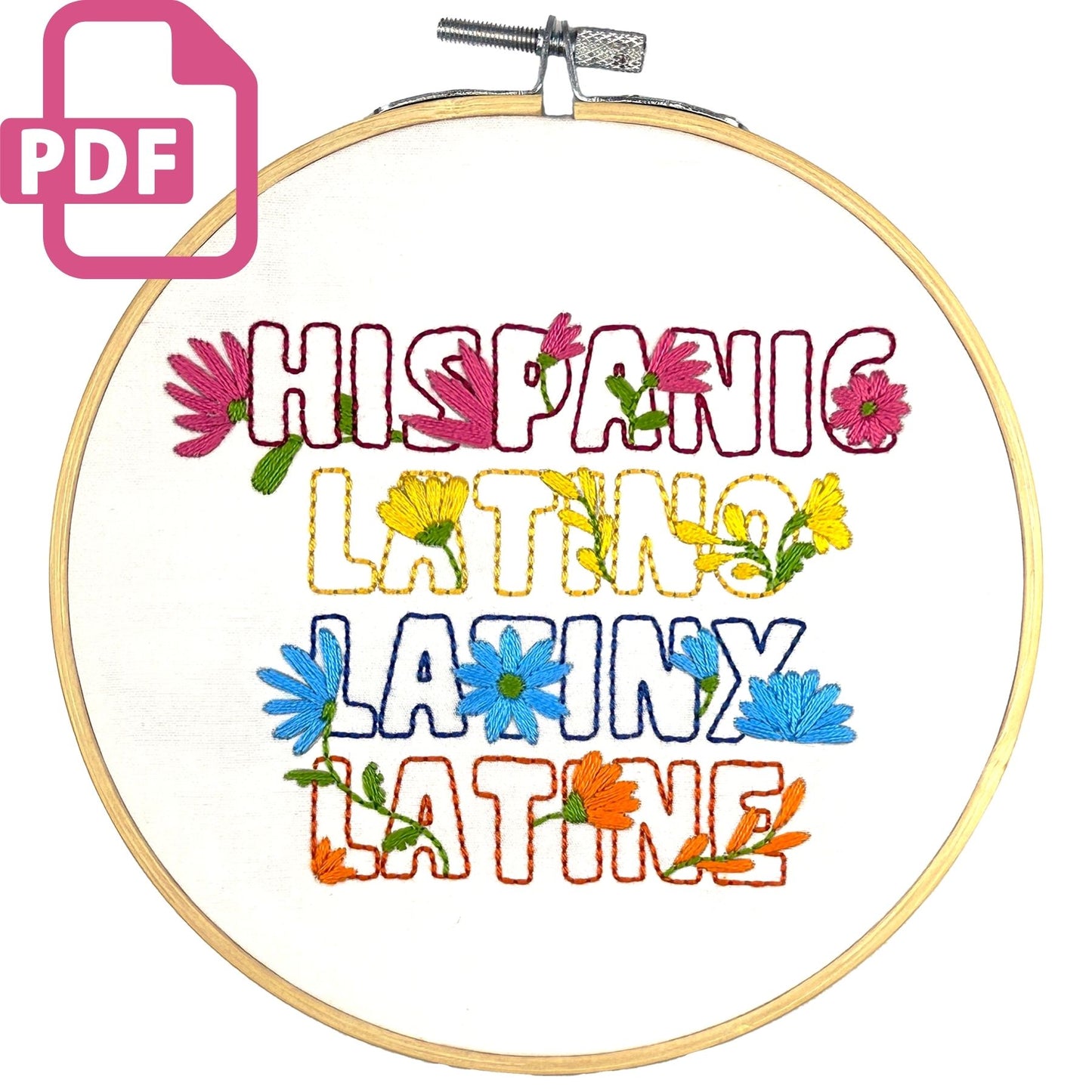 Hispanic Latino/x/e Intermediate Digital Embroidery Pattern