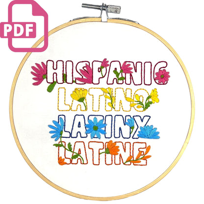 Hispanic Latino/x/e Intermediate Digital Embroidery Pattern