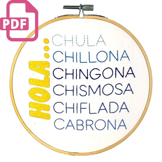 Hola Names Intermediate Digital Embroidery Pattern