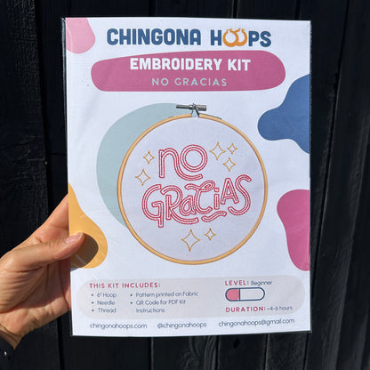 No Gracias Embroidery Kit