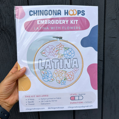 Latina With Flowers Embroidery Kit