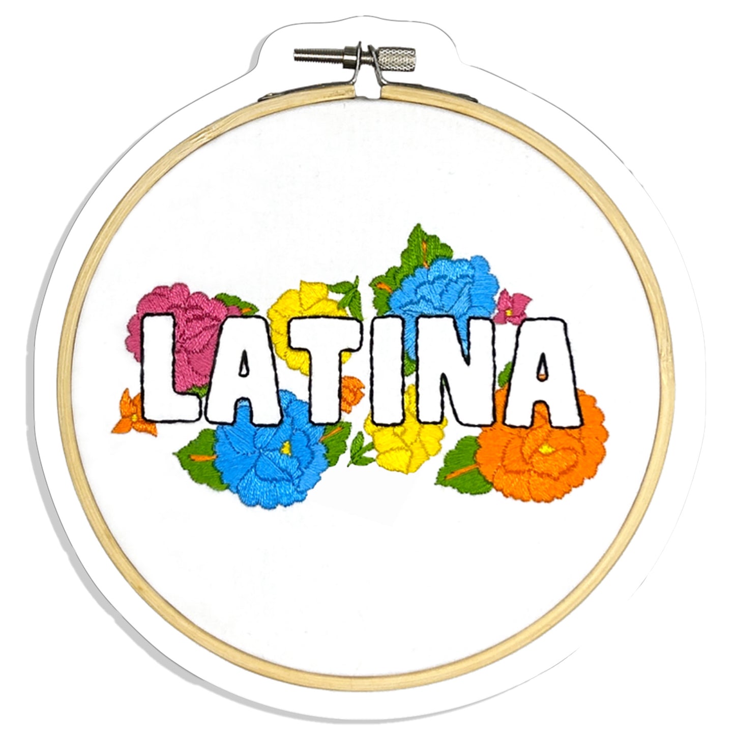 Latina with Flowers Sticker